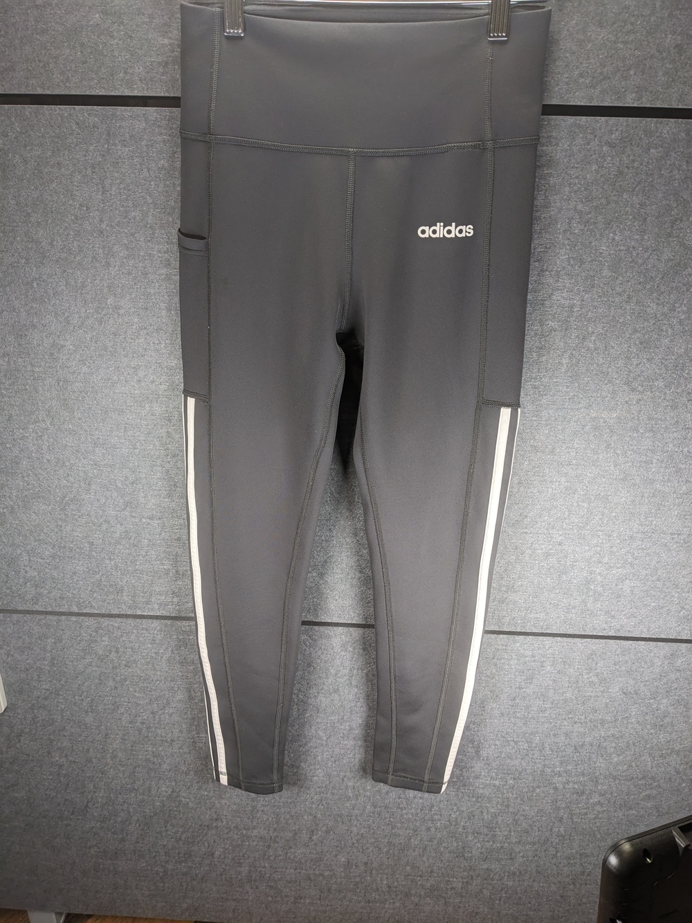 adidas Kids Gray Leggings with Side Stripes